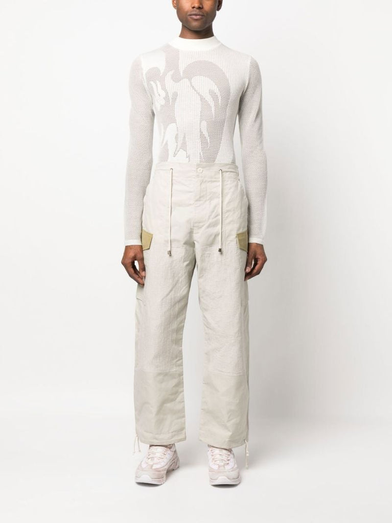 Neutral Straight-leg Cargo Trousers