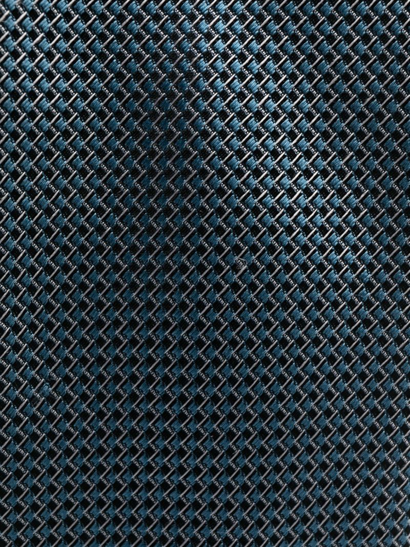 Blue Geometric Jacquard Silk Tie
