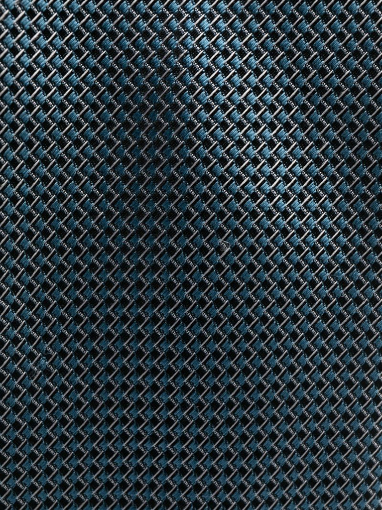 Blue Geometric Jacquard Silk Tie