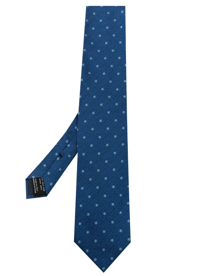 Blue Polka-dot Silk Tie
