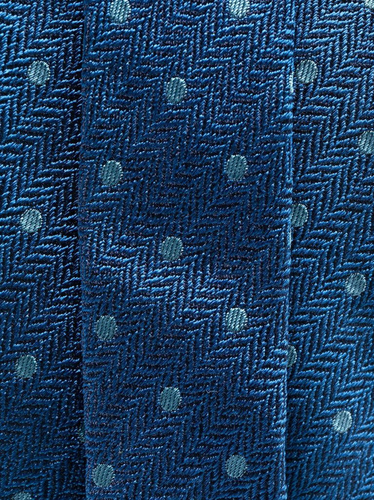 Blue Polka-dot Silk Tie