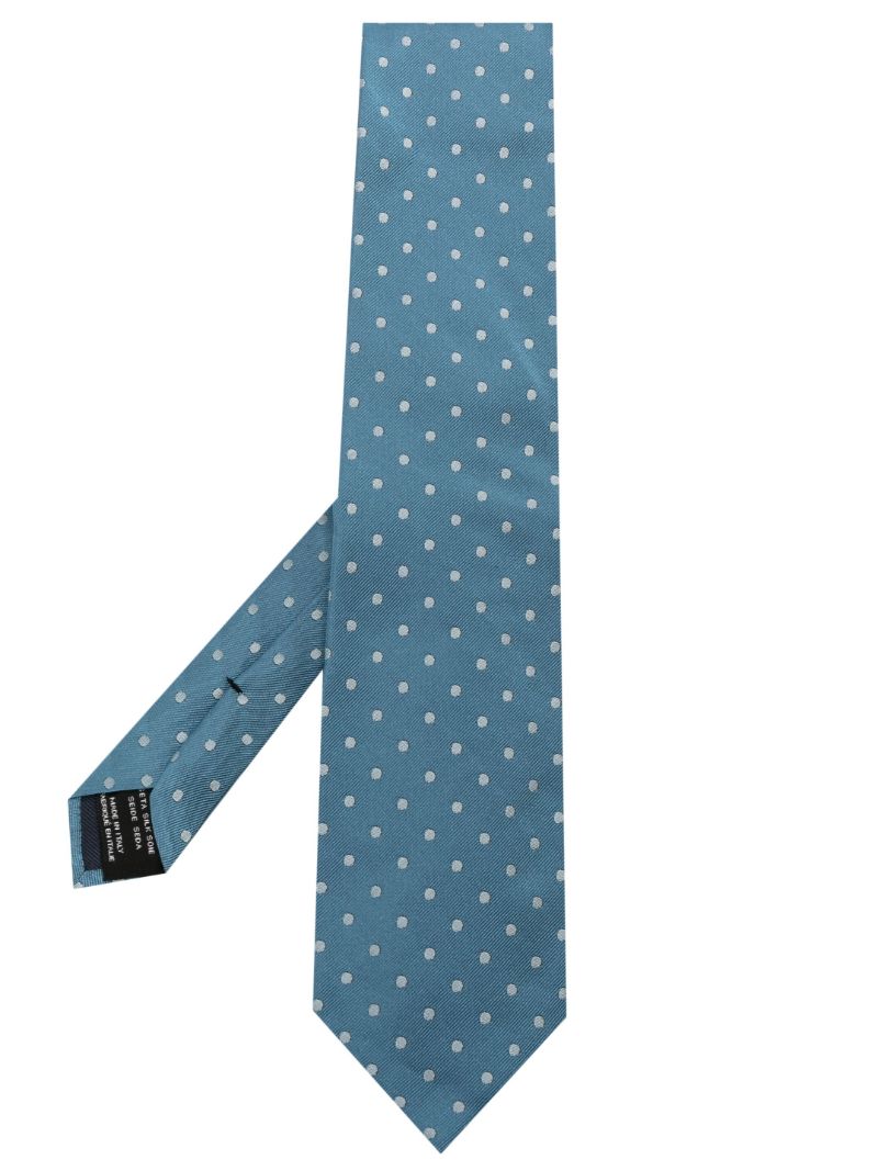 Blue Polka-dot Silk Tie