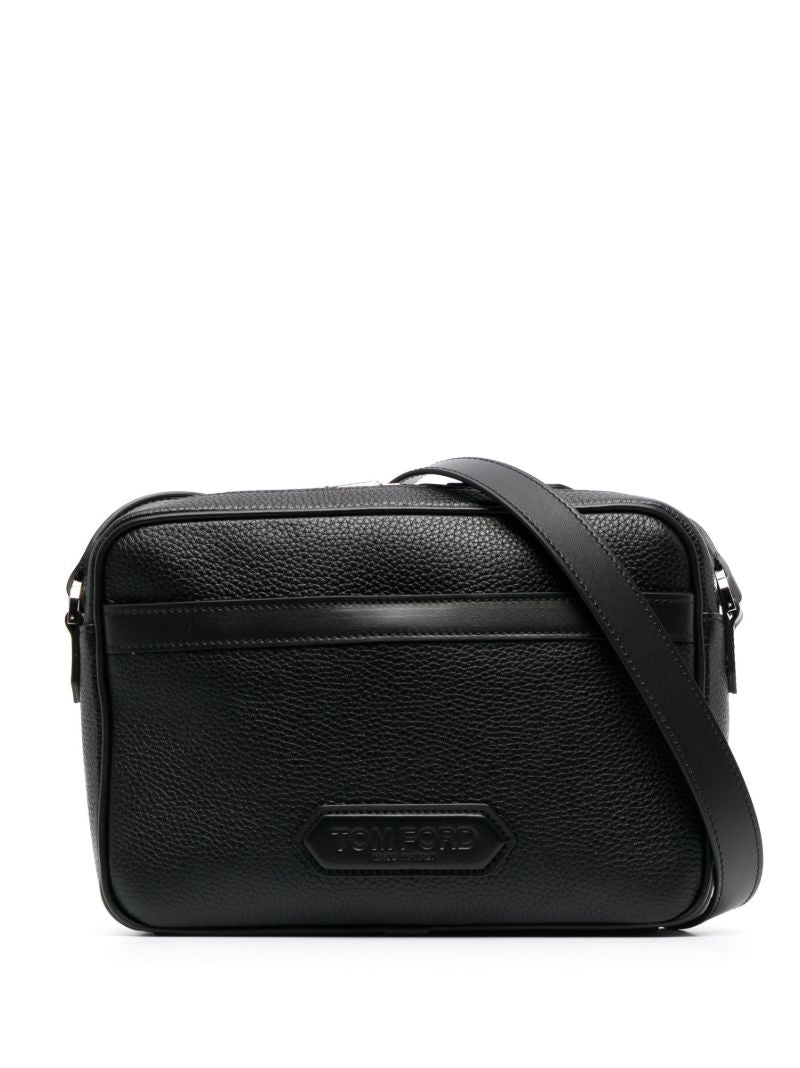 Black Lozenge Patch Messenger Bag