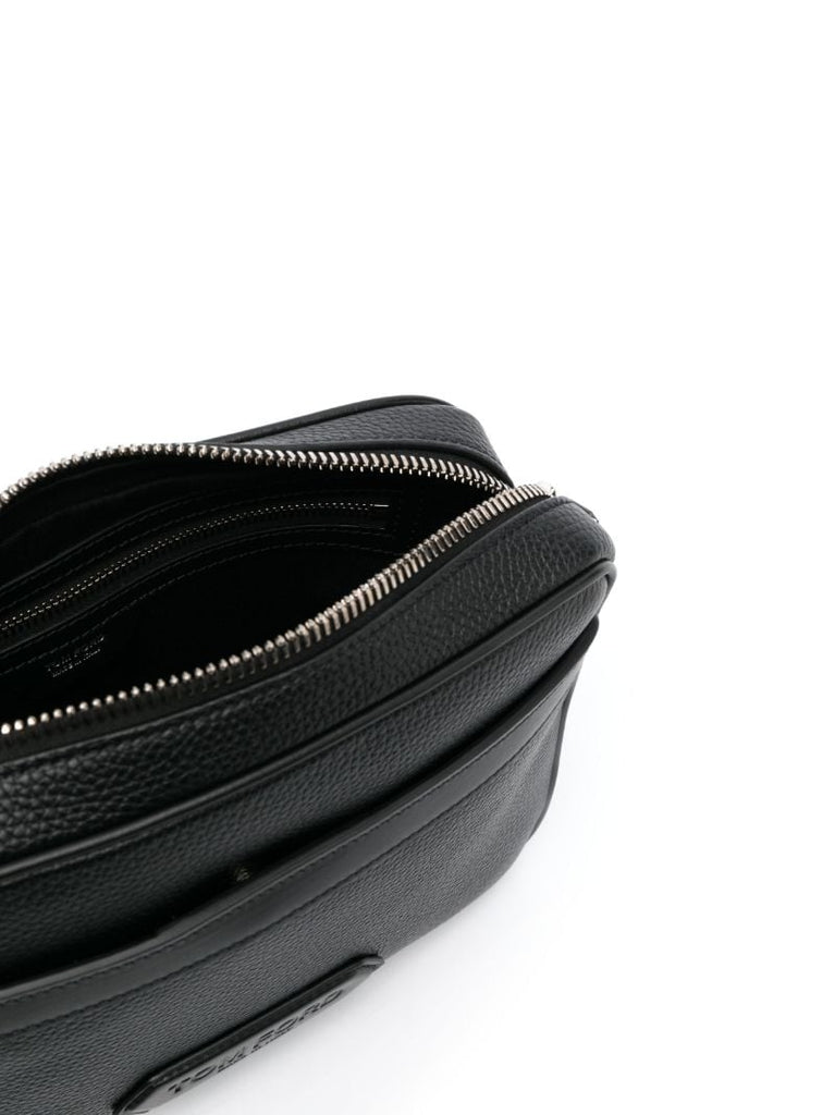 Black Lozenge Patch Messenger Bag