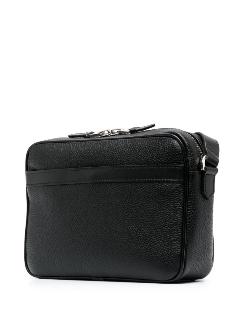 Black Lozenge Patch Messenger Bag