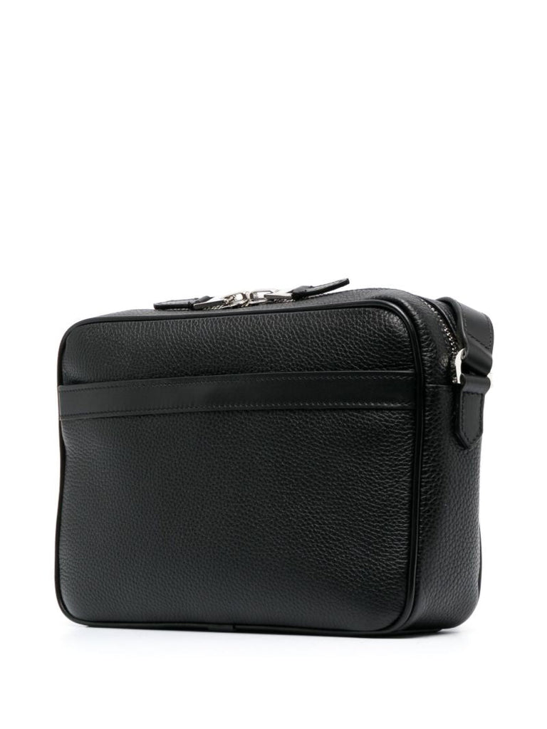 Black Lozenge Patch Messenger Bag