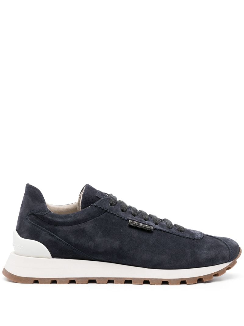 Blue Suede Low-top Sneakers