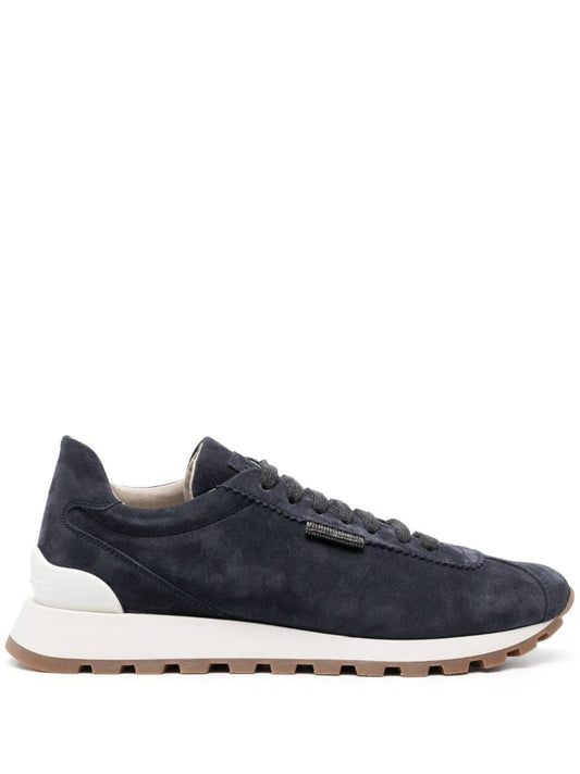 Blue Suede Low-top Sneakers