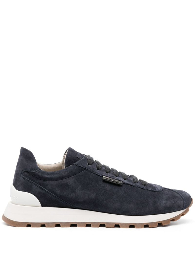 Blue Suede Low-top Sneakers