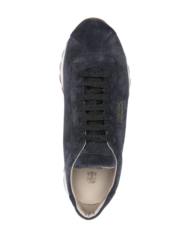 Blue Suede Low-top Sneakers