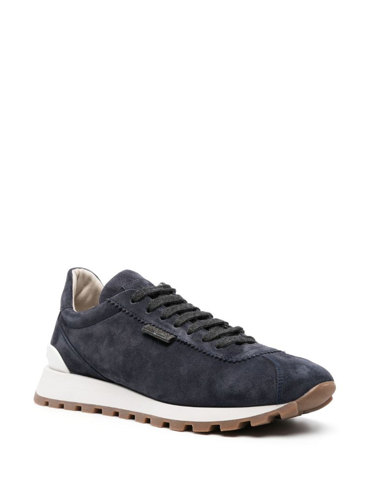 Blue Suede Low-top Sneakers