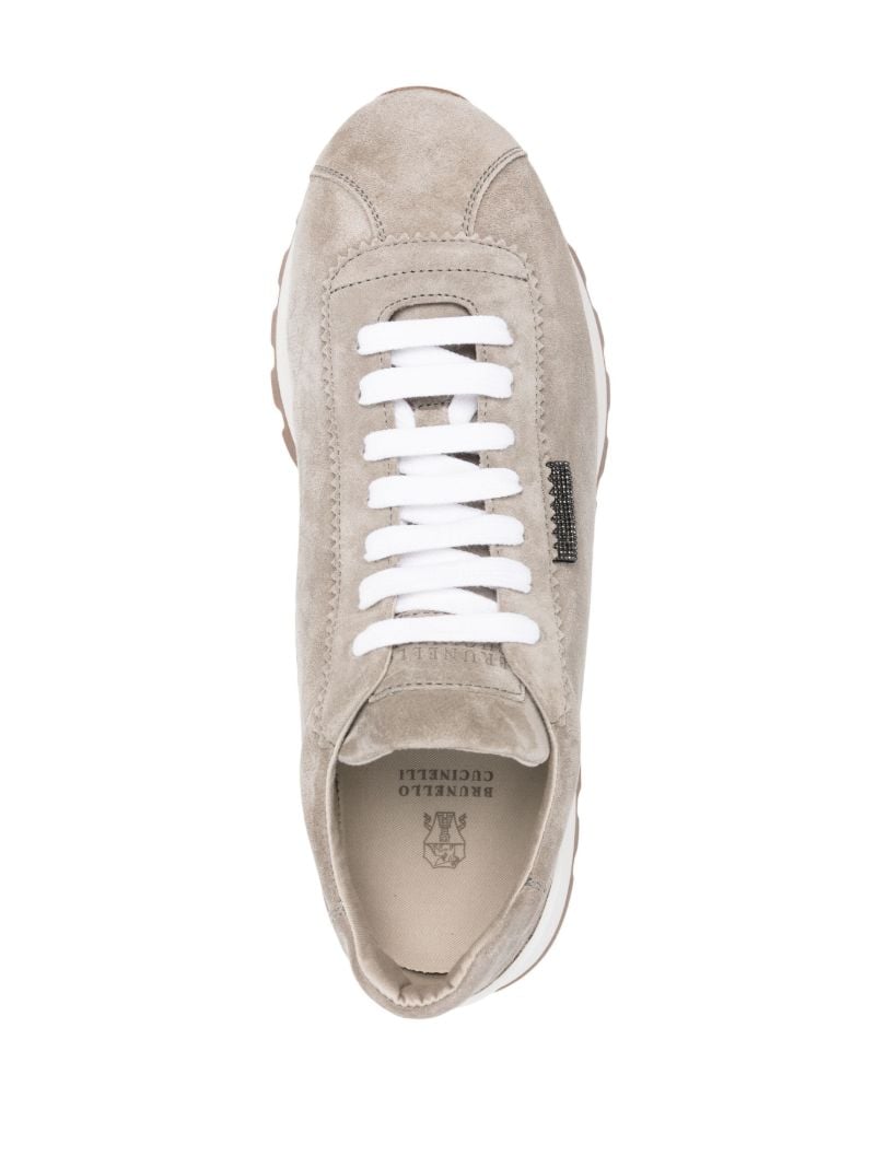 Grey Suede Low-top Sneakers