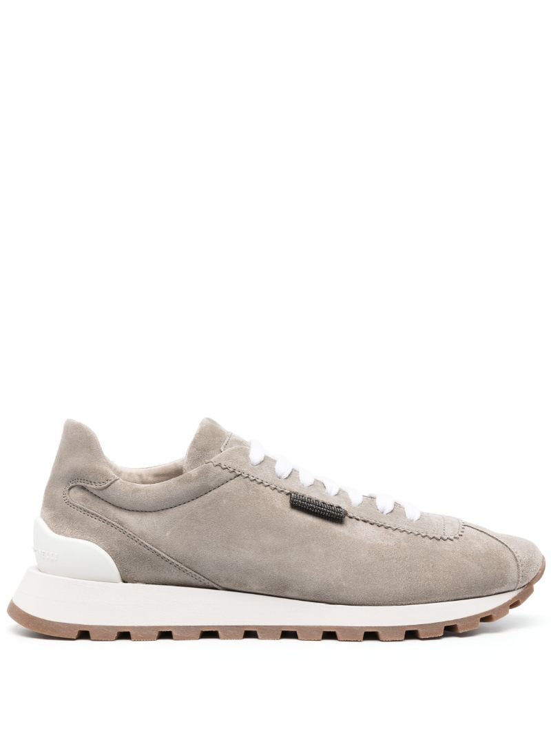 Grey Suede Low-top Sneakers