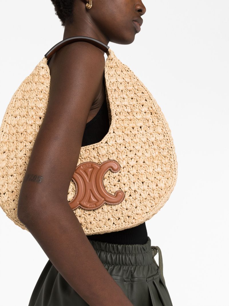 Beige Panier Hobo Tote Bag