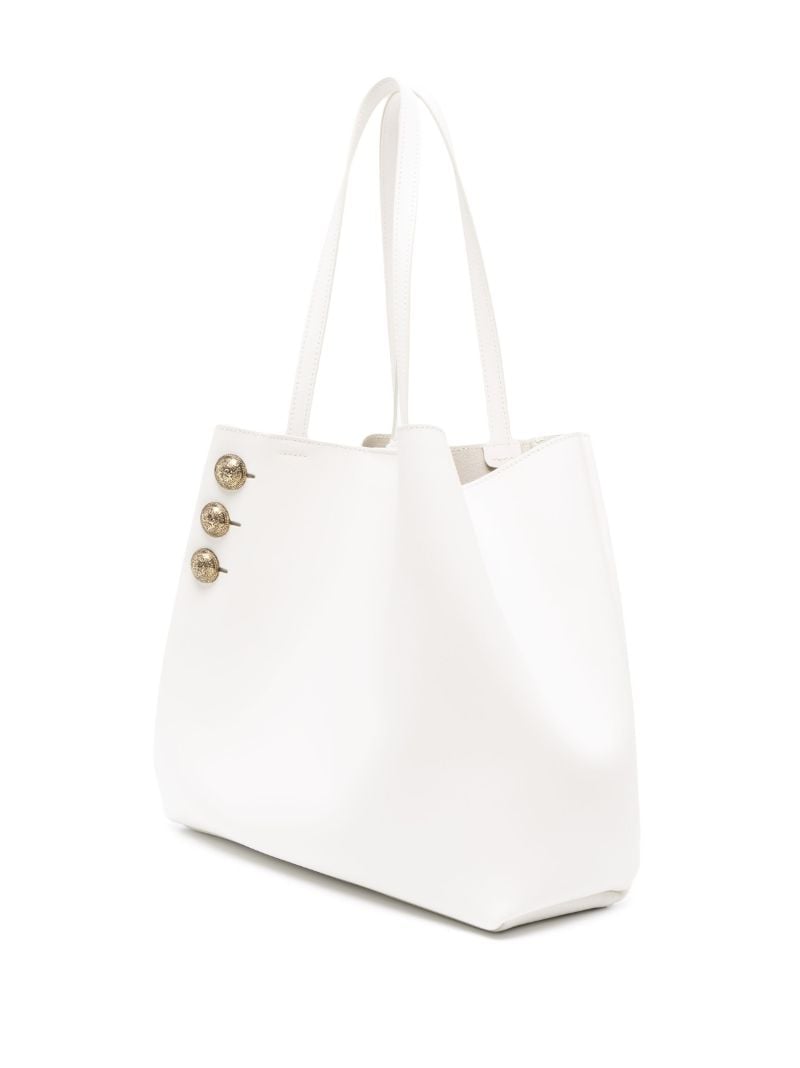 White Logo Print Tote Bag