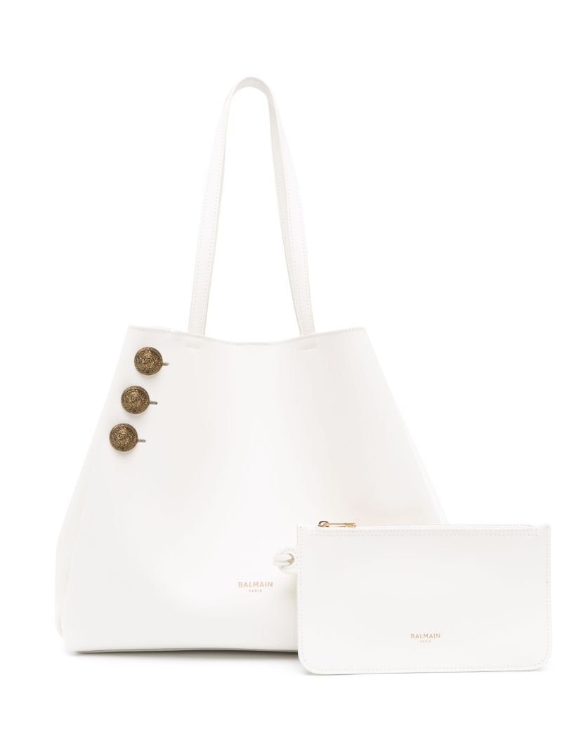 White Logo Print Tote Bag