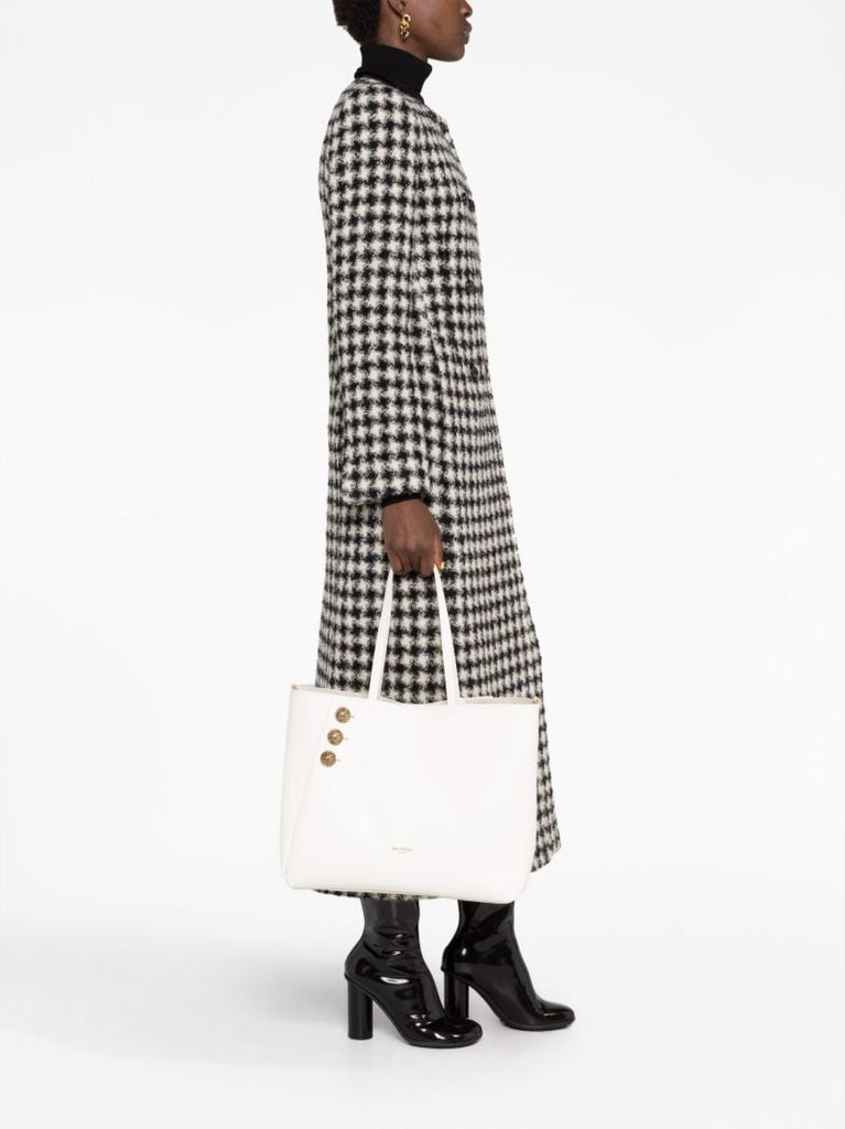 White Logo Print Tote Bag