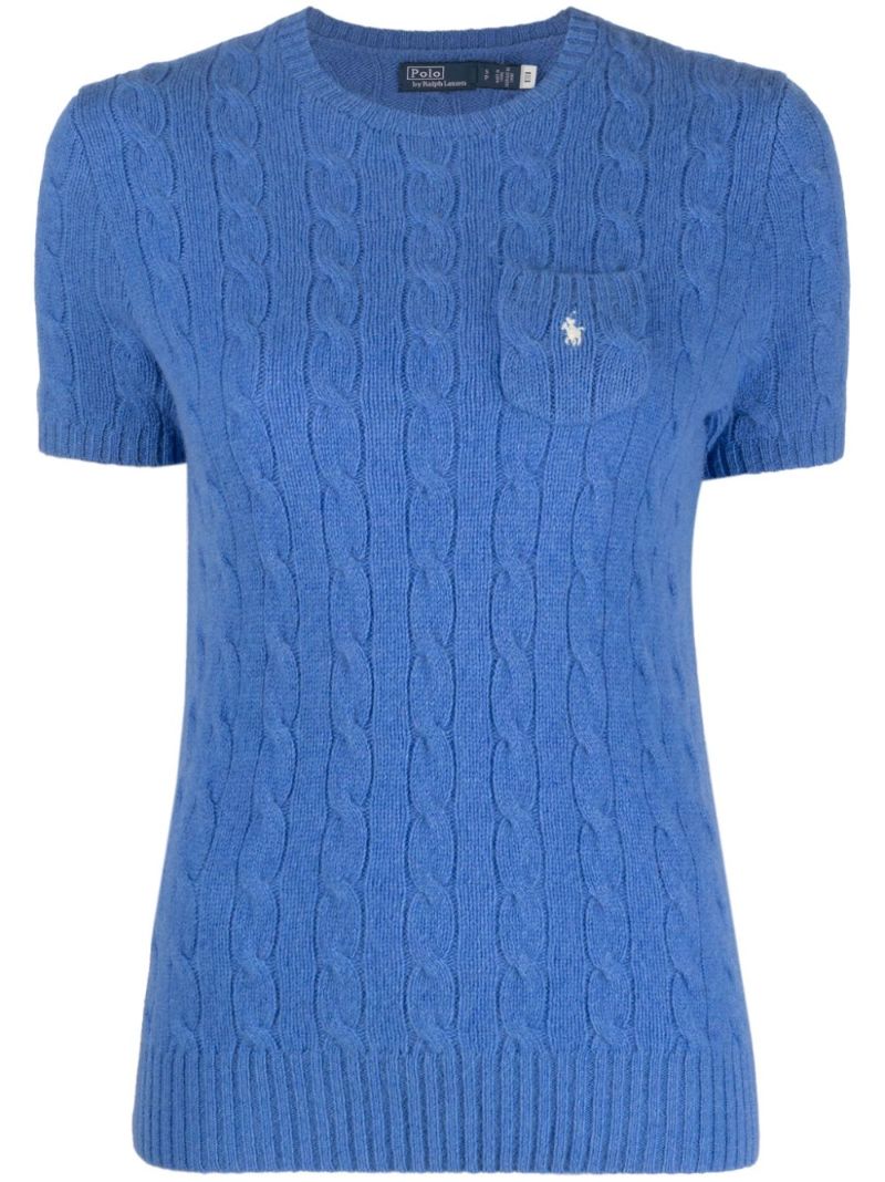 Blue Polo Pony Cable-knit Top
