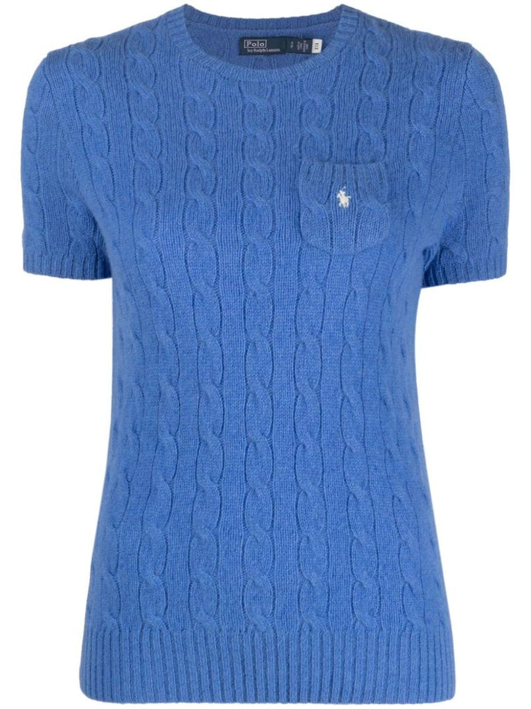 Blue Polo Pony Cable-knit Top