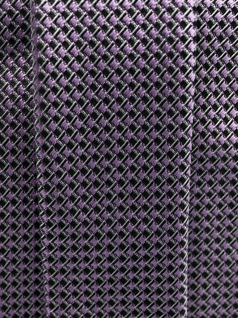 Purple Geometric Jacquard Silk Tie