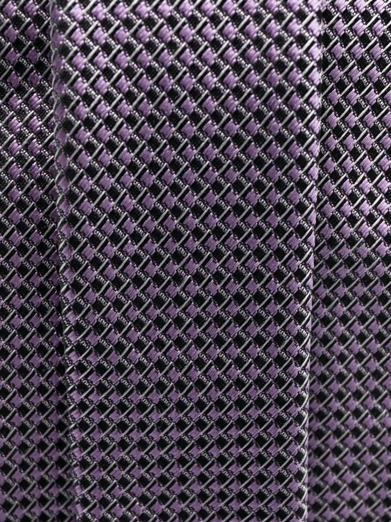 Purple Geometric Jacquard Silk Tie