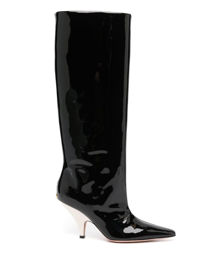 Black Katy 85 Leather Boots