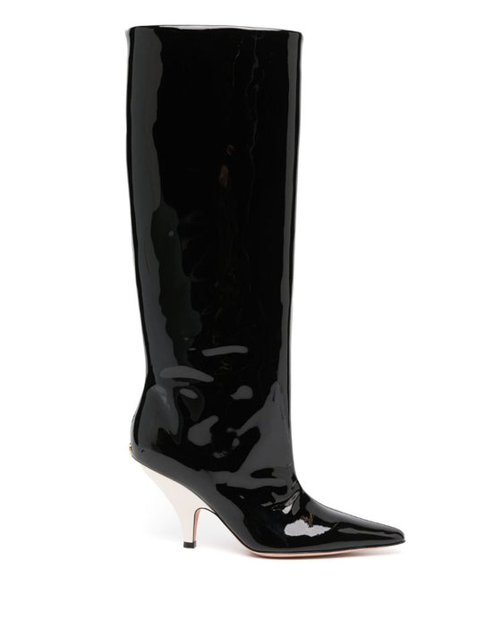 Black Katy 85 Leather Boots