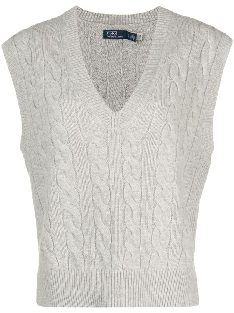 Grey Cable-knit Vest