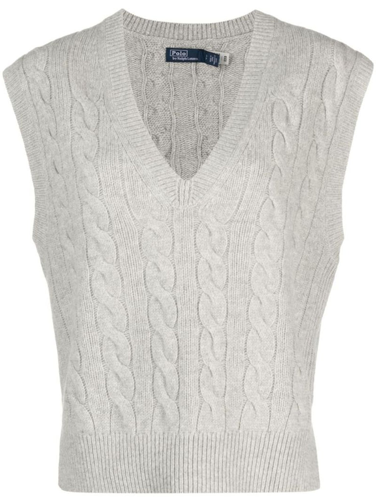Grey Cable-knit Vest