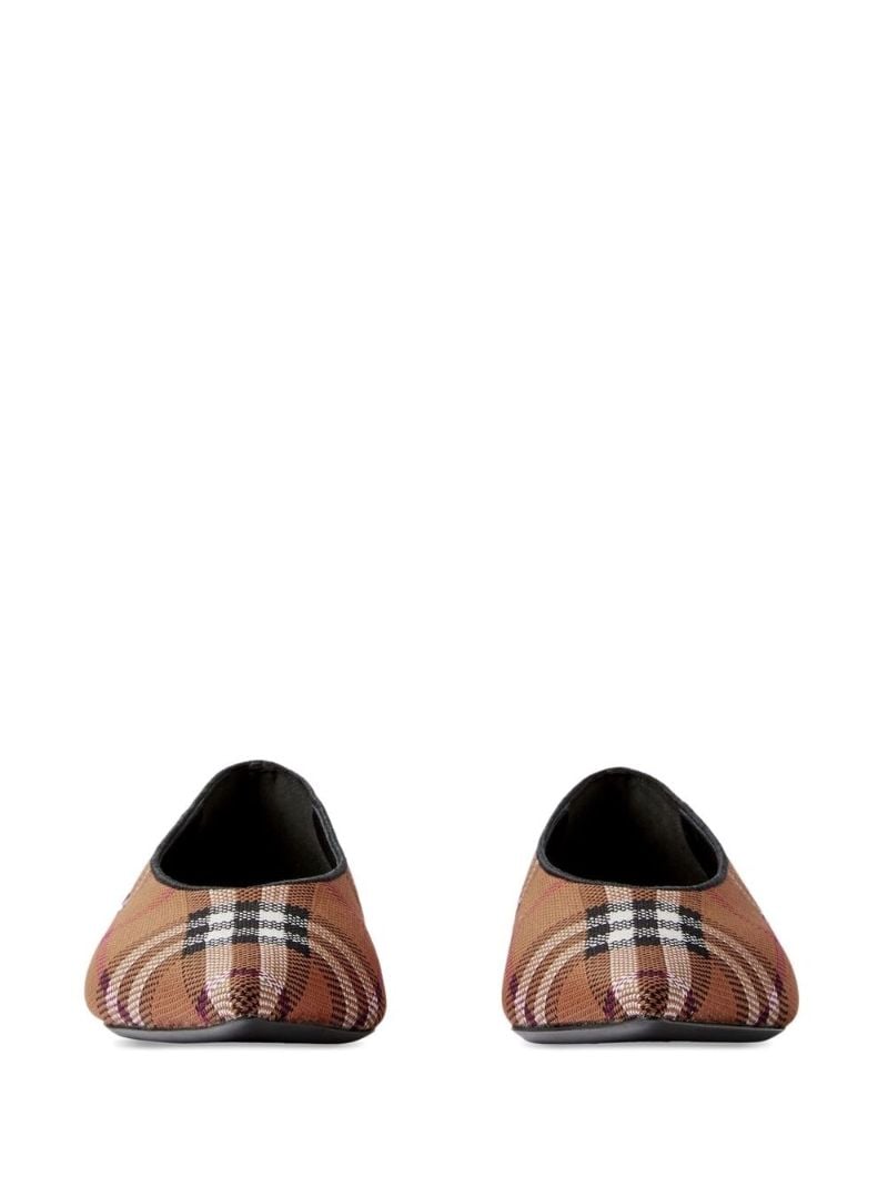 Brown Vintage Check Ballerina Shoes