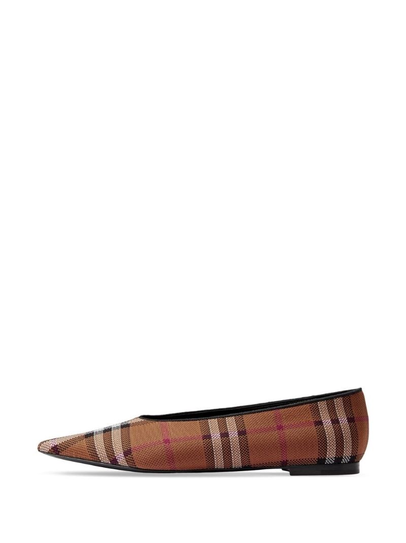 Brown Vintage Check Ballerina Shoes