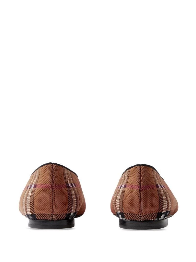 Brown Vintage Check Ballerina Shoes