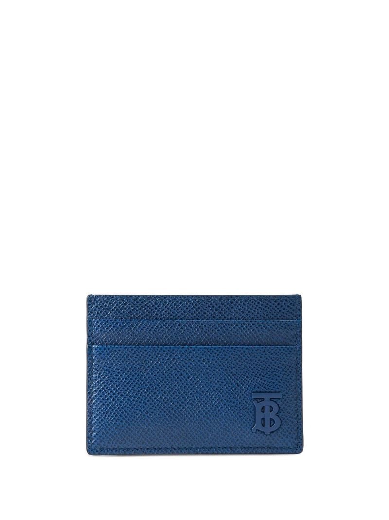 Blue Grainy Leather Tb Card Holder