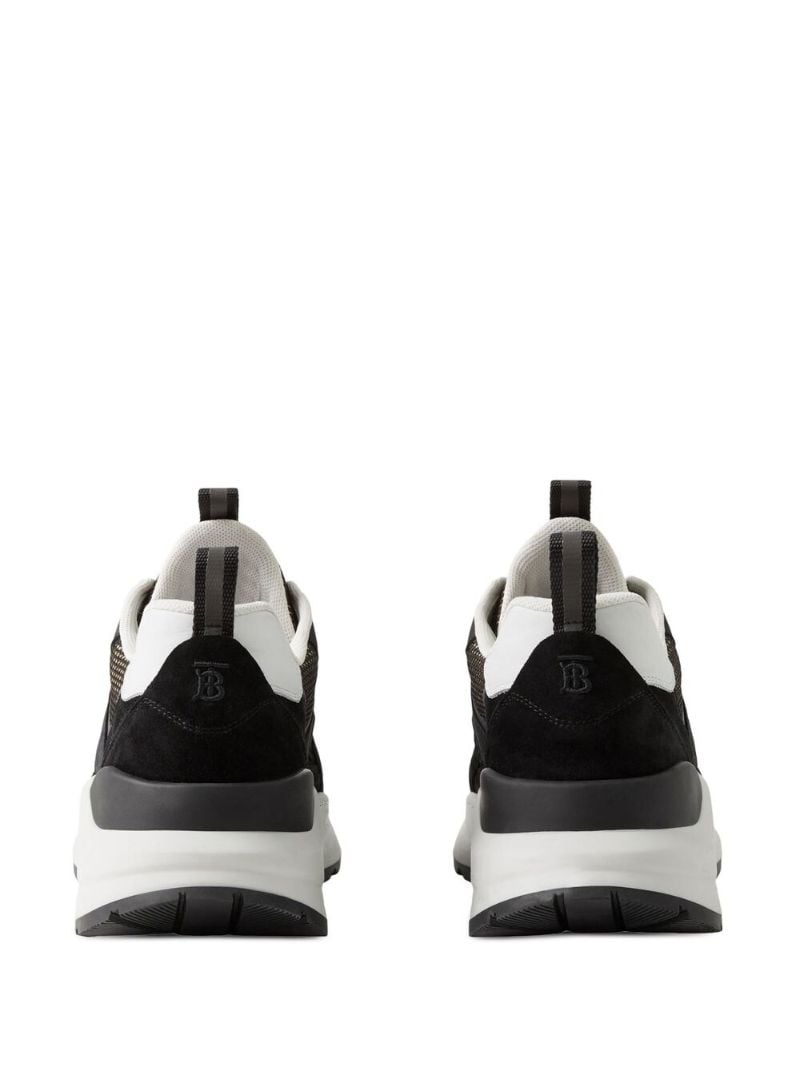 Black Panelled Mesh Sneakers