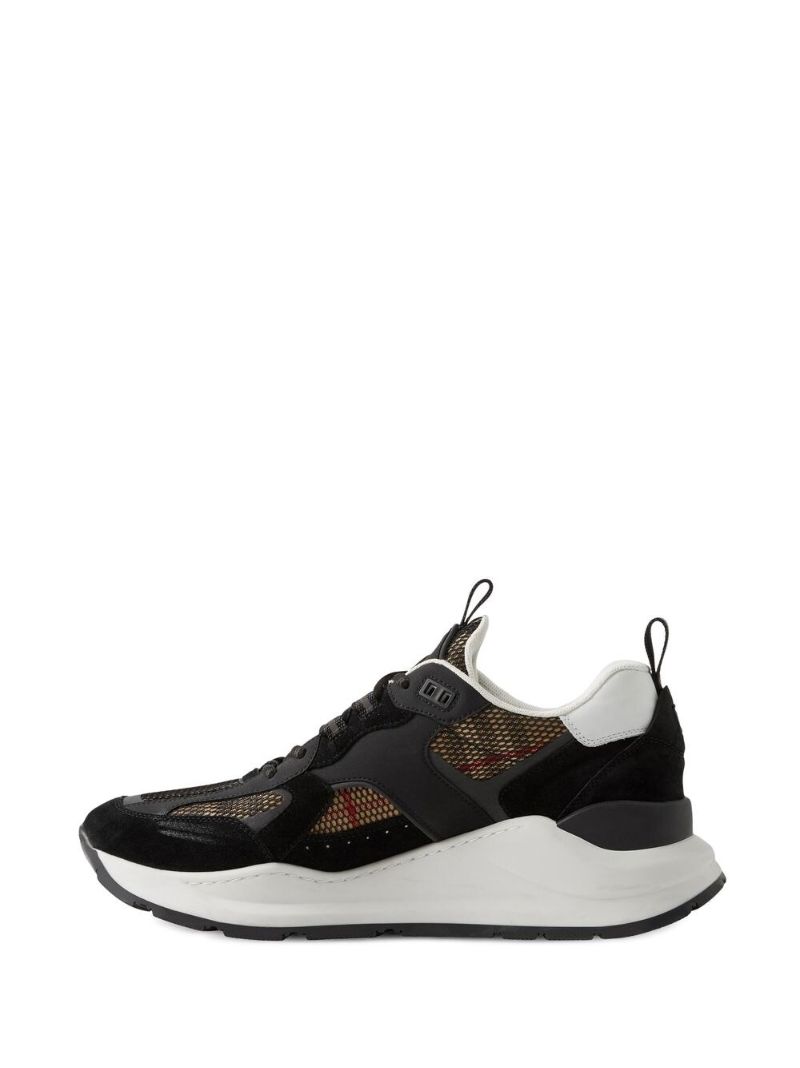Black Panelled Mesh Sneakers