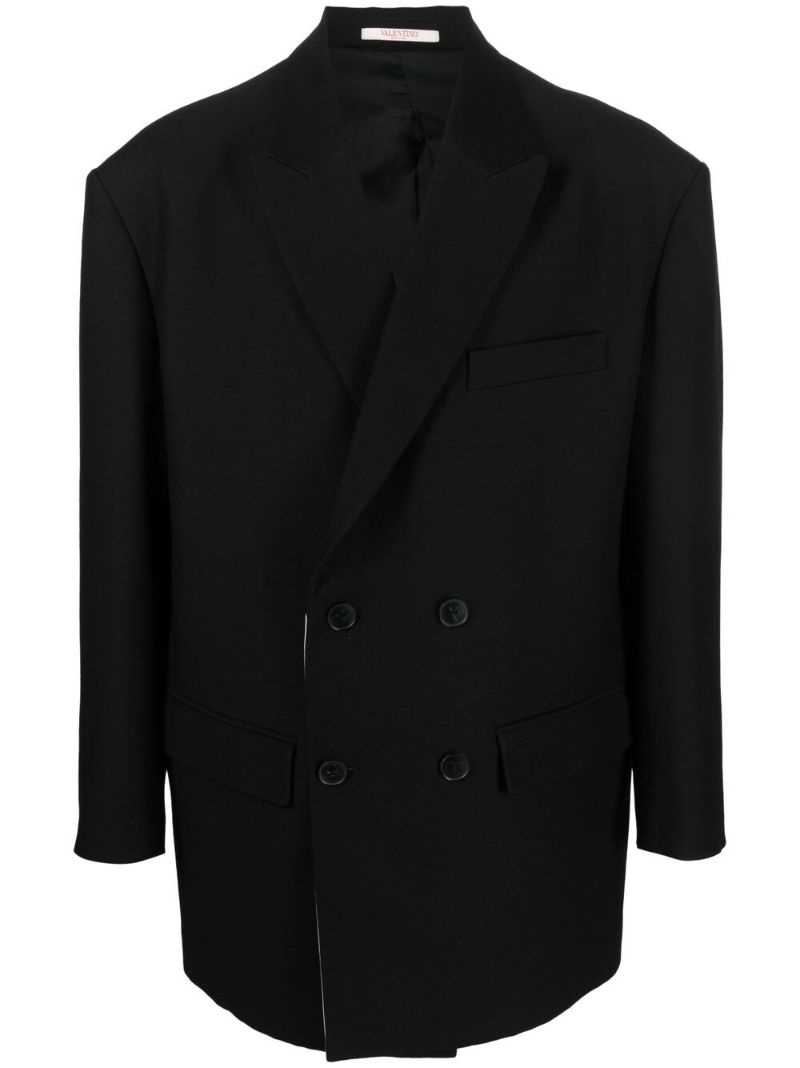 Black Double-breasted Blazer