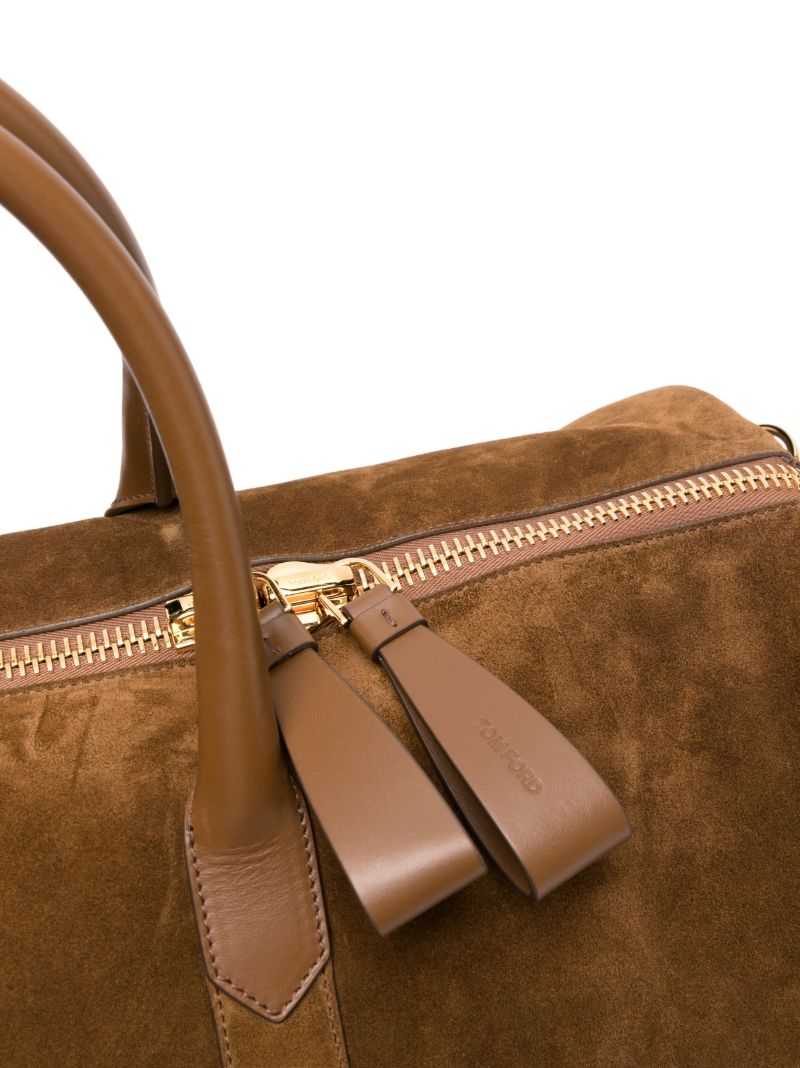 Brown Suede Duffle Bag