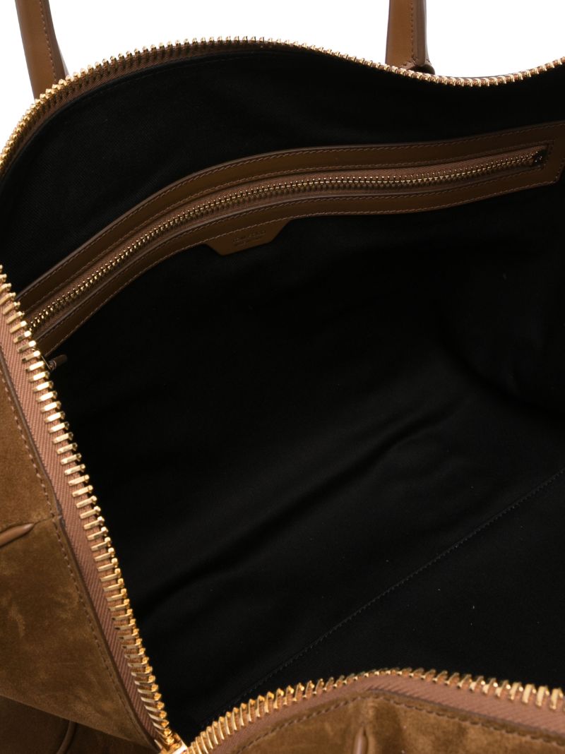 Brown Suede Duffle Bag