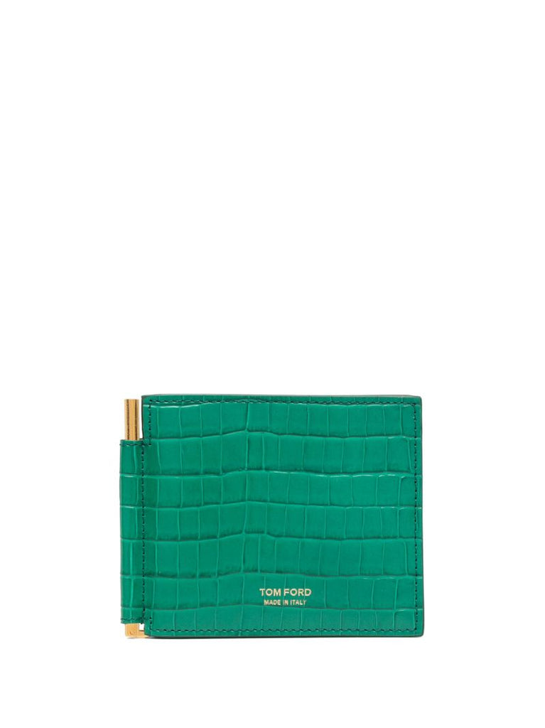 Green Logo Print Cardholder