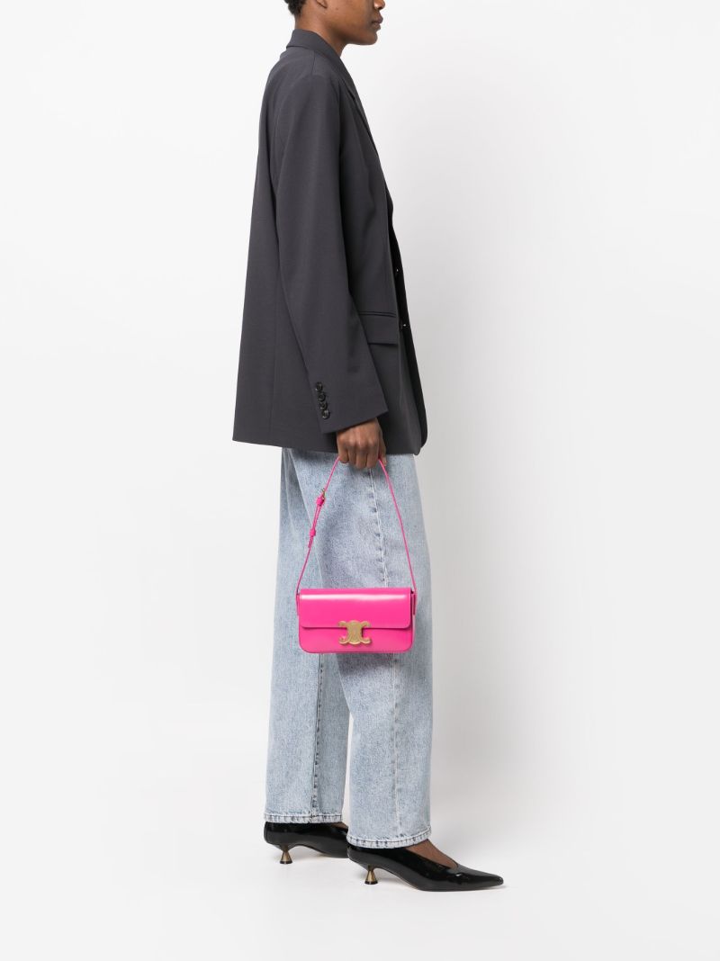 Pink Triomphe-plaque Leather Shoulder Bag