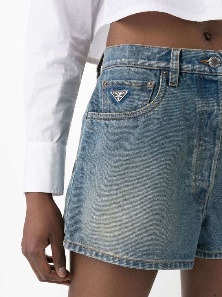 Blue Denim Mini Shorts