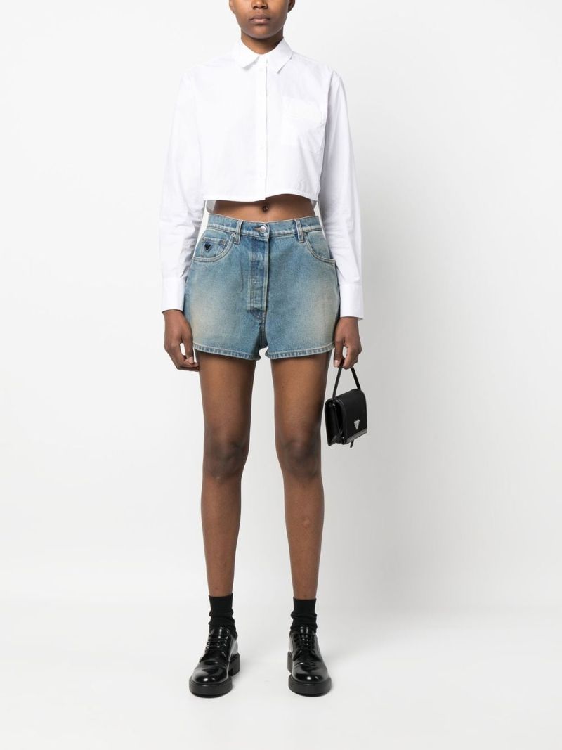 Blue Denim Mini Shorts