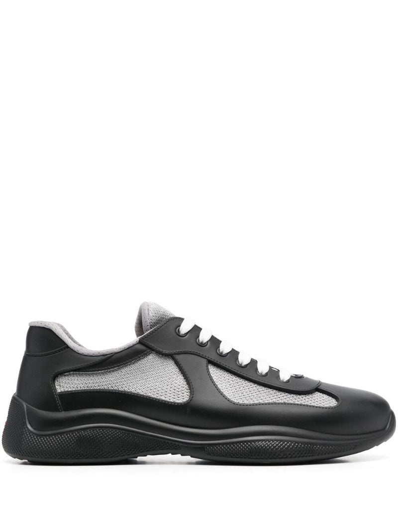 Black Panelled Low Top Sneakers