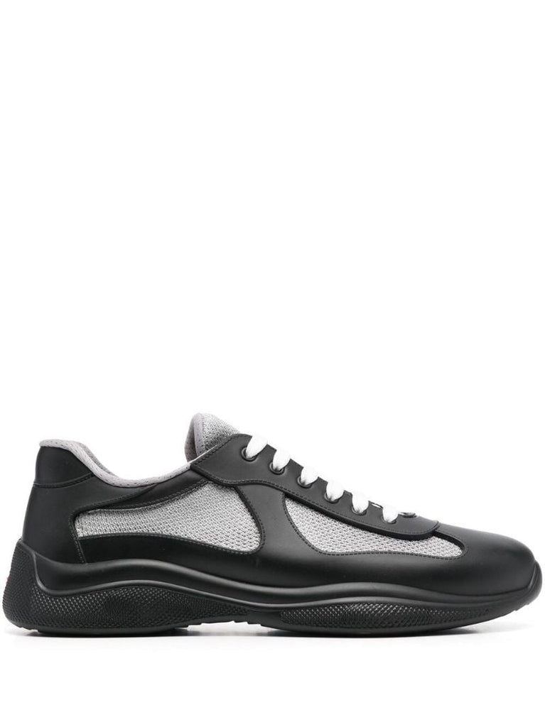 Black Panelled Low Top Sneakers