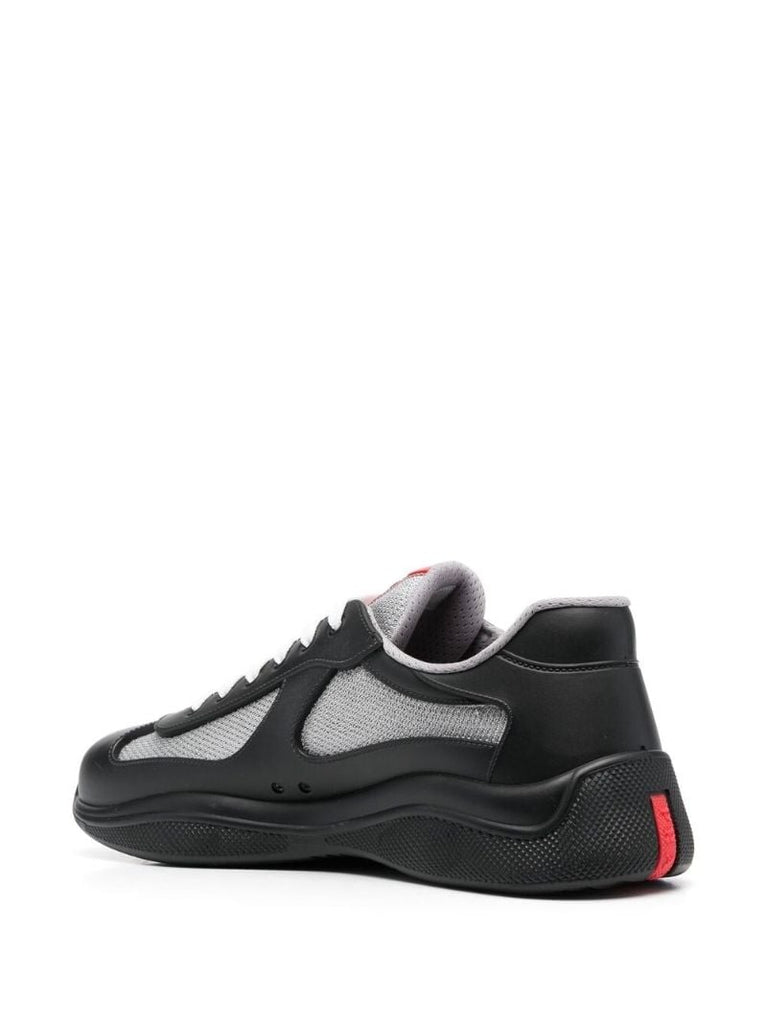 Black Panelled Low Top Sneakers