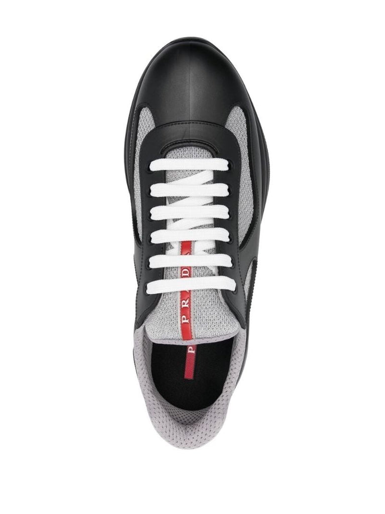 Black Panelled Low Top Sneakers