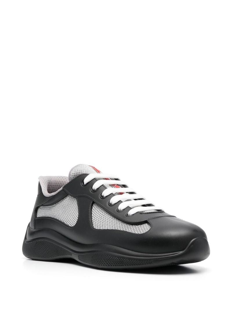 Black Panelled Low Top Sneakers