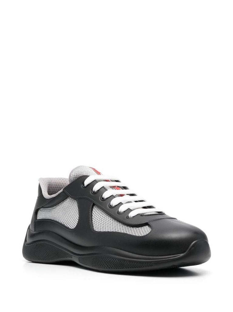 Black Panelled Low Top Sneakers