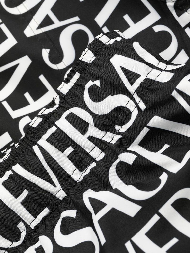 Black Allover-print Swim Shorts