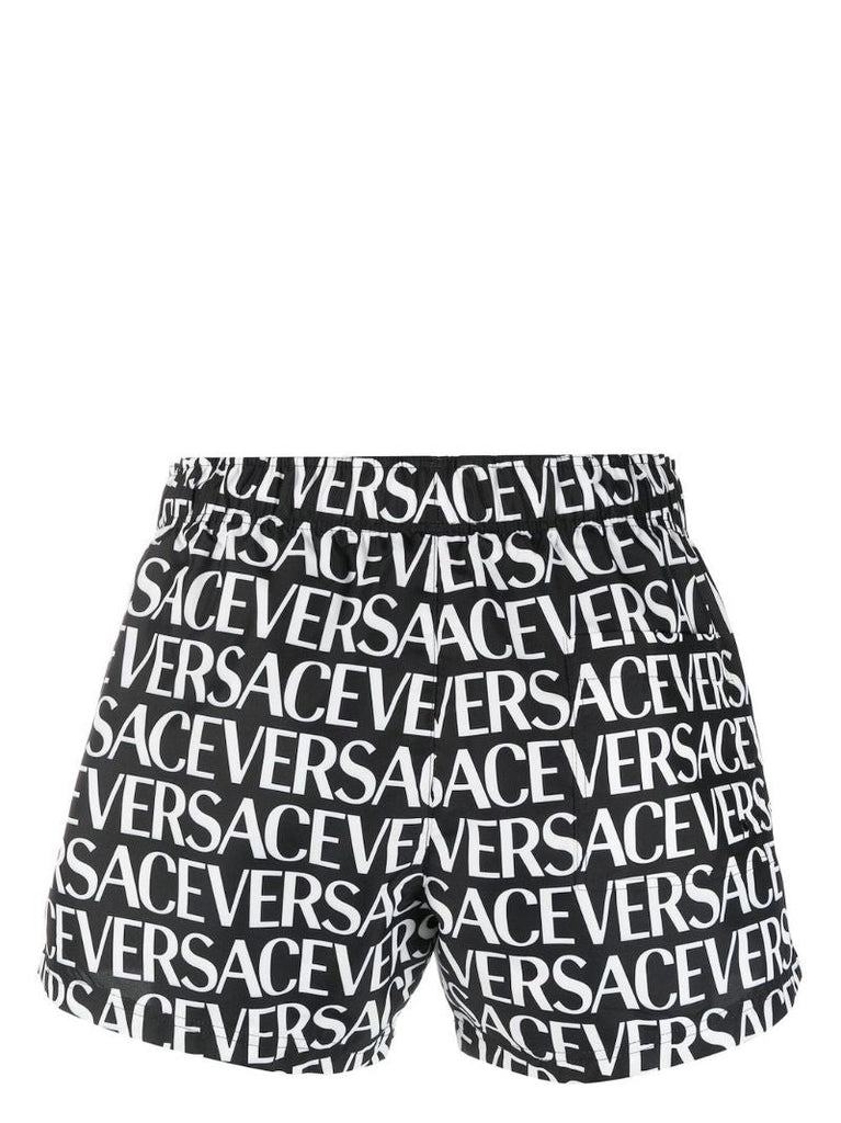 Black Allover-print Swim Shorts